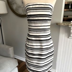 ABS Evening by Allen Schwartz mini. Black, white & silver stripes. Size 2/4